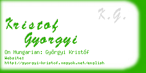 kristof gyorgyi business card